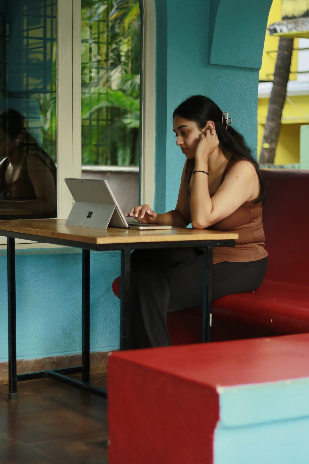 founder in deep work at the ecoāshrām studio